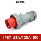 Norme 63A 125A 380V du CEI industriel triphasé de prise et de prise d'IP67